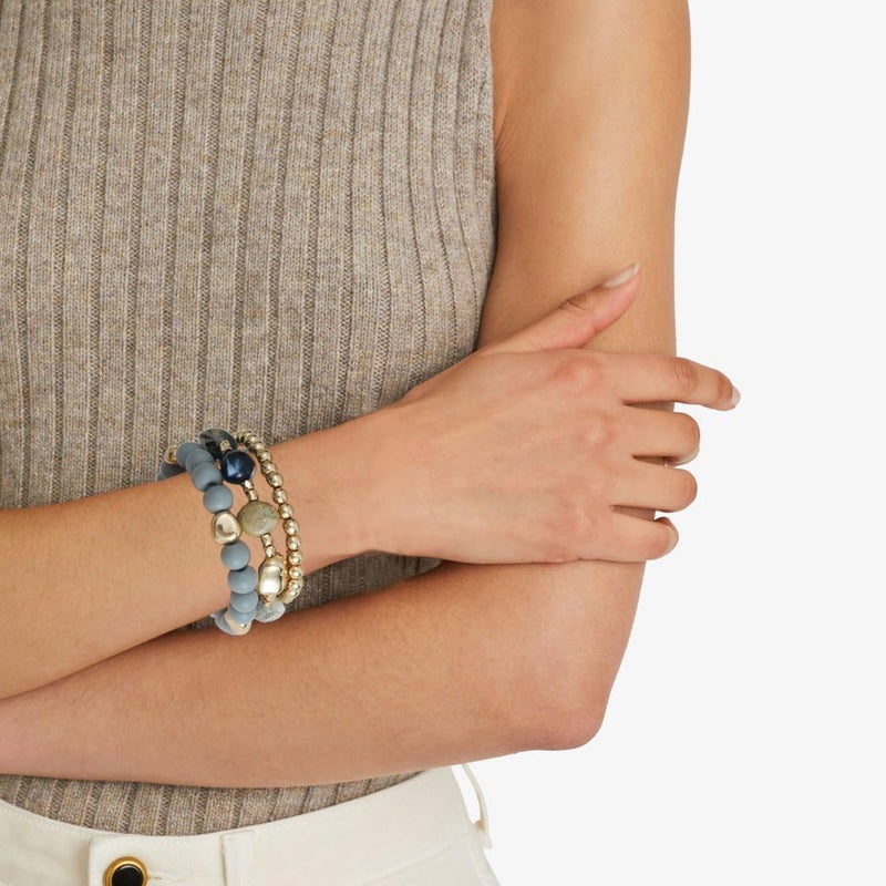 Aigrnc Boho Beaded Stretch Bracelets For Women Stackable Crystal Gold Plated Beaded Bracelets Set Trendy Handmade Friendship Braeclet Jewelry Gifts - Image 5